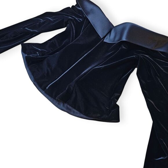 Vintage Alex Evenings Black Velvet Off Shoulder Top - Picture 8 of 10